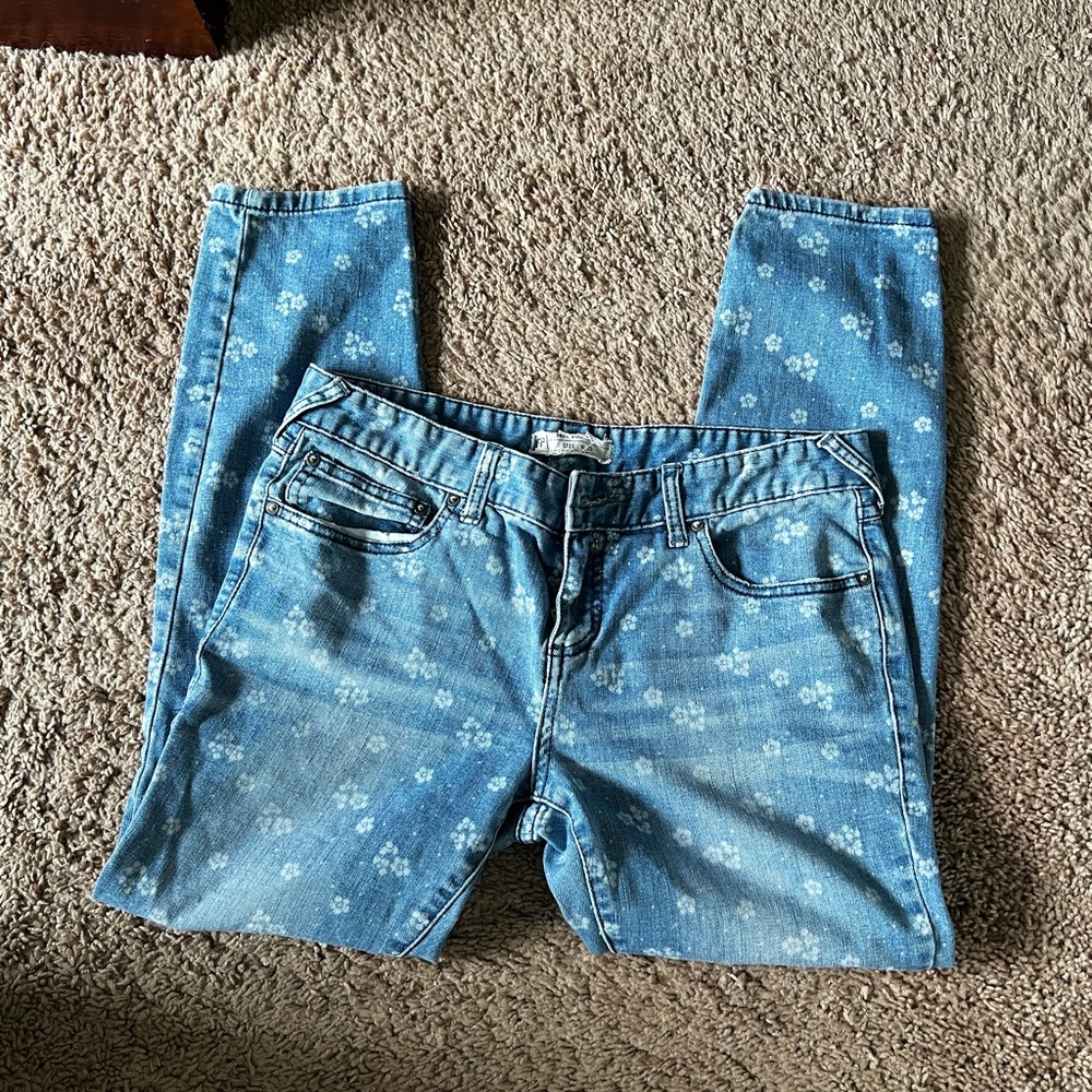 Free People Flower Print Jeans